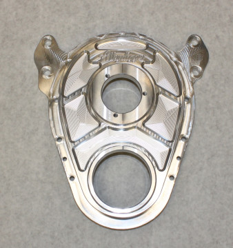 5001A Alkydigger Slant  Design  Billet Small Block Chevy  Timing Cover with Seal  + Options